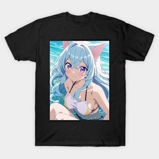 Anime Girl Beach Day T-Shirt